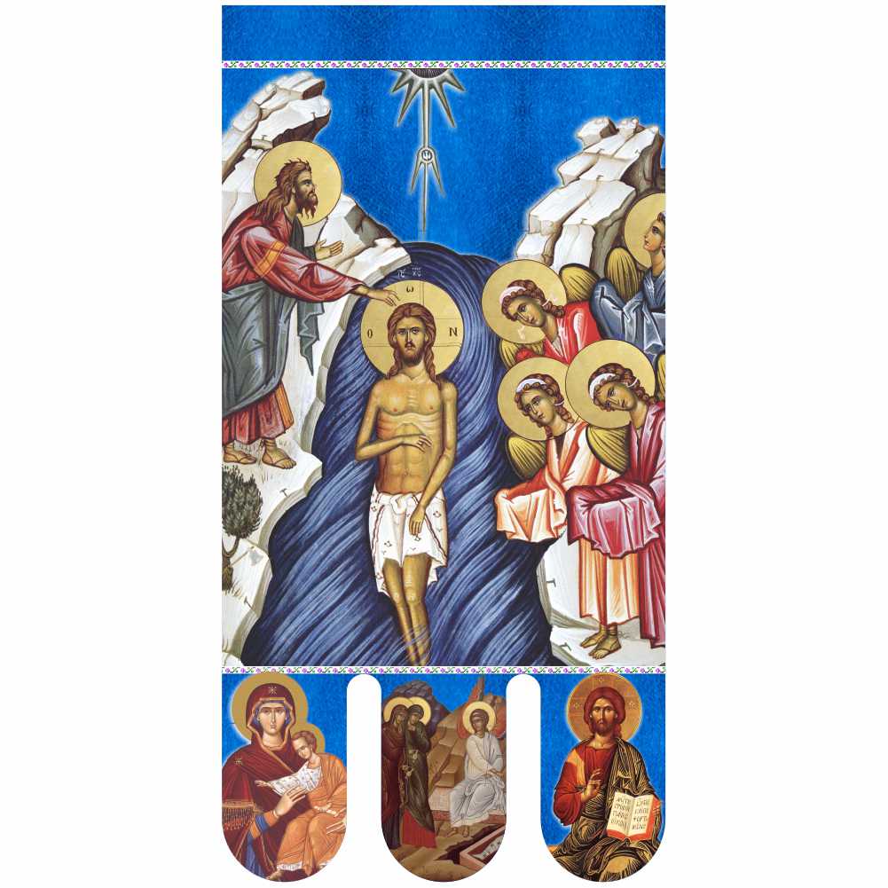 Steag bisericesc (prapor liturgic) Botezul Domnului - Învierea PRLI-BIN-B