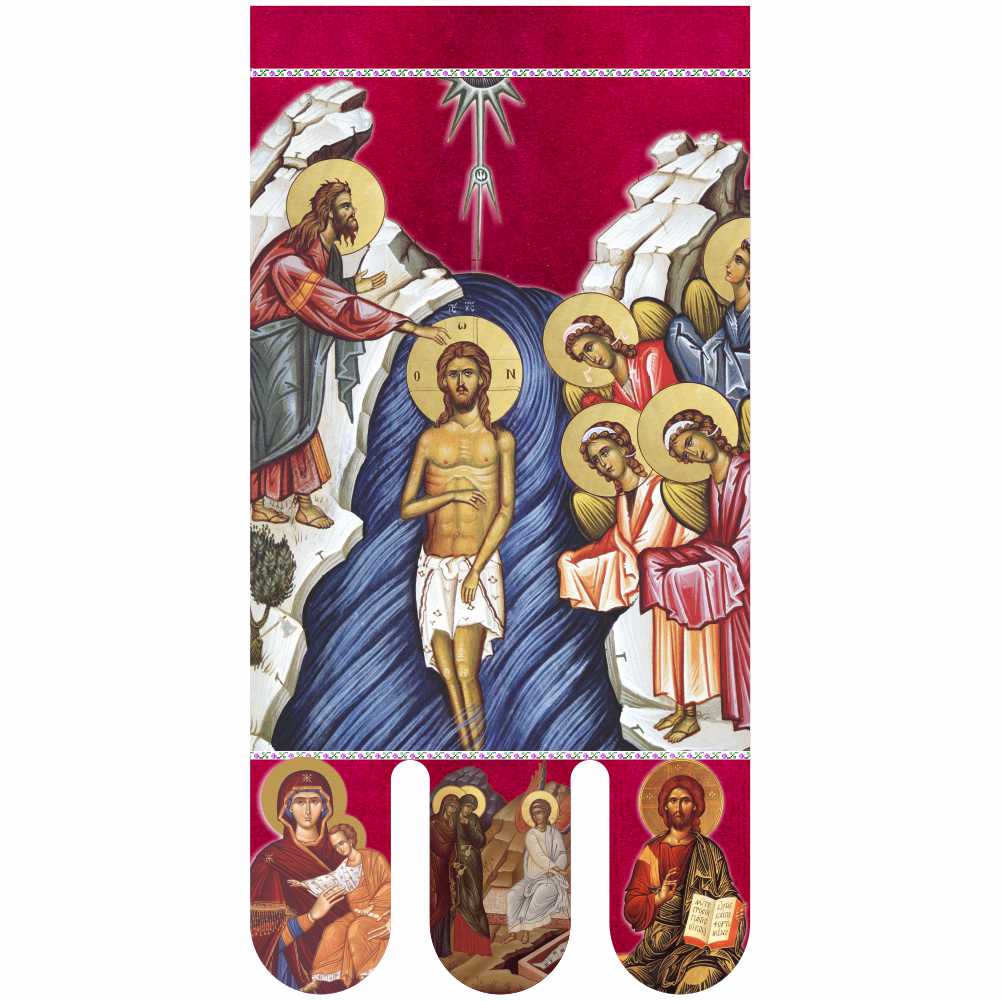Steag bisericesc (prapor liturgic) Botezul Domnului - Învierea PRLI-BIN-R