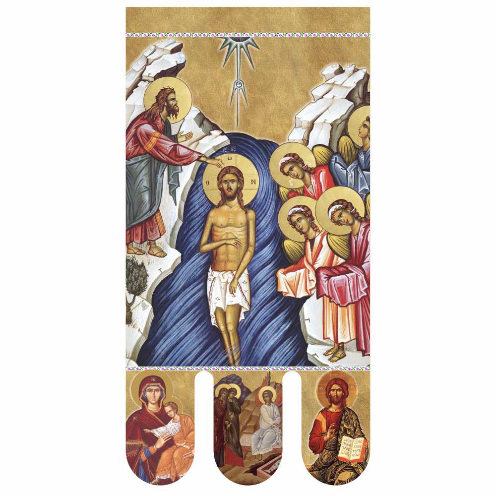 Steag bisericesc (prapor liturgic) Botezul Domnului - Învierea PRLI-BIN