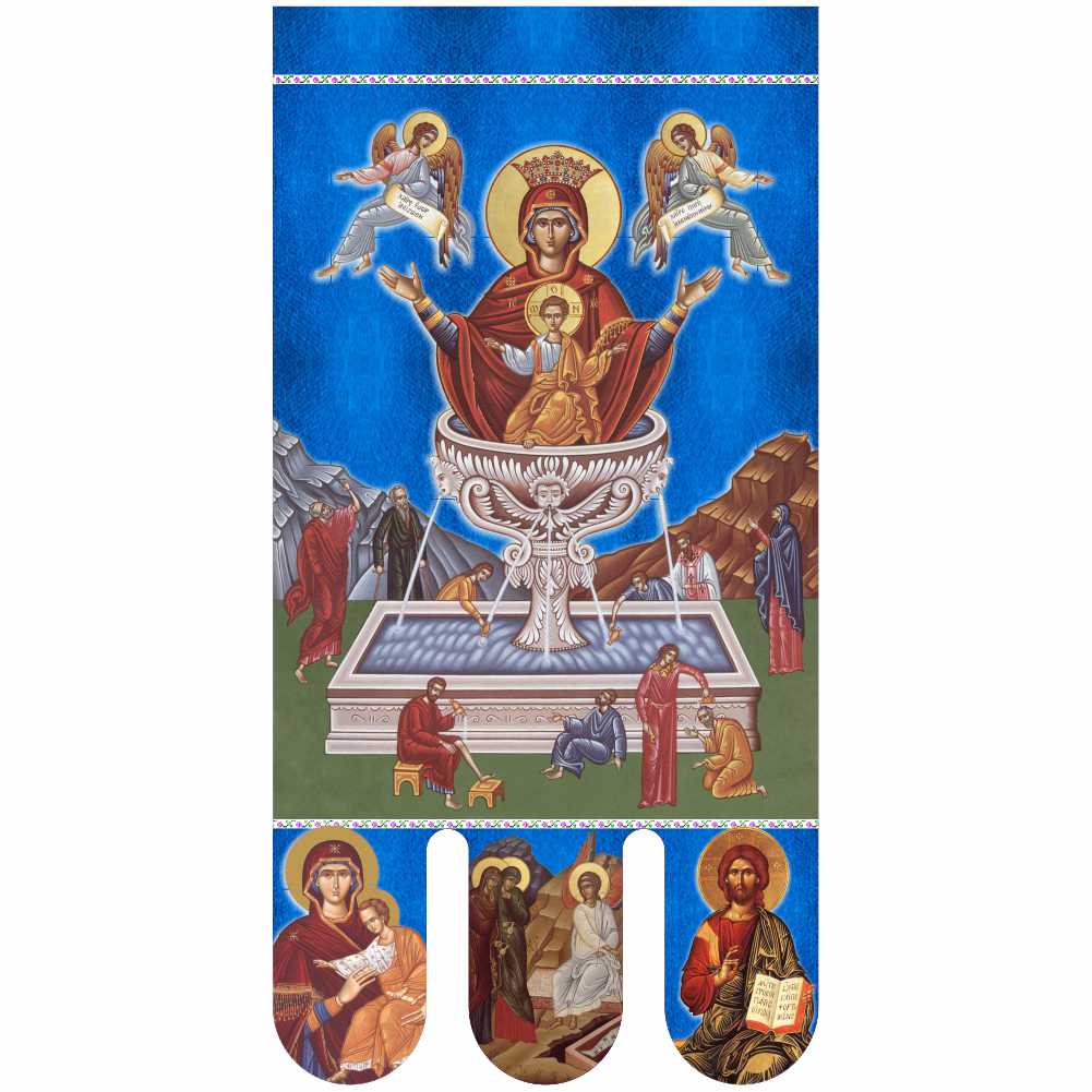 Steag bisericesc (prapor liturgic) Izvorul Tămăduirii - Învierea Domnului PRLI-IZTIN-A
