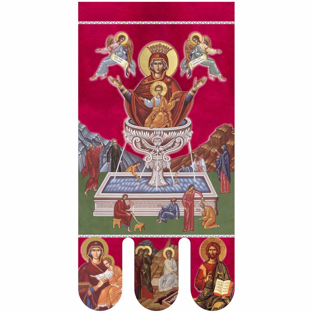 Steag bisericesc (prapor liturgic) Izvorul Tămăduirii - Învierea Domnului PRLI-IZTIN-R