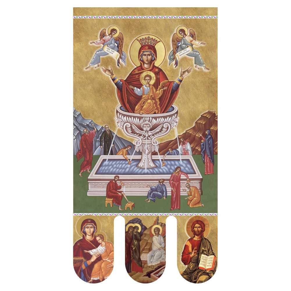 Steag bisericesc (prapor liturgic) Izvorul Tămăduirii - Învierea Domnului PRLI-IZTIN