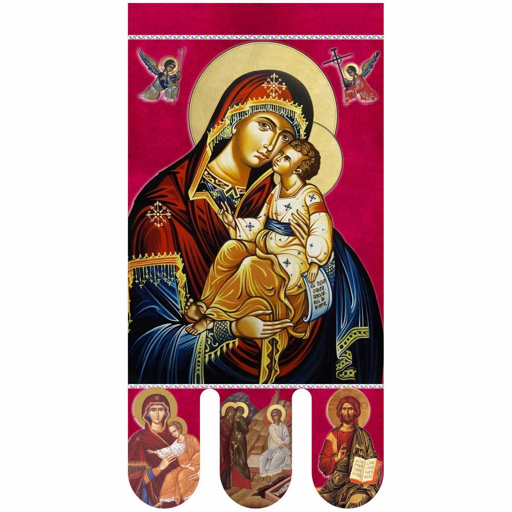 Steag bisericesc (prapor liturgic) Maica Domnului - Învierea Domnului PRLI-MDIN-R