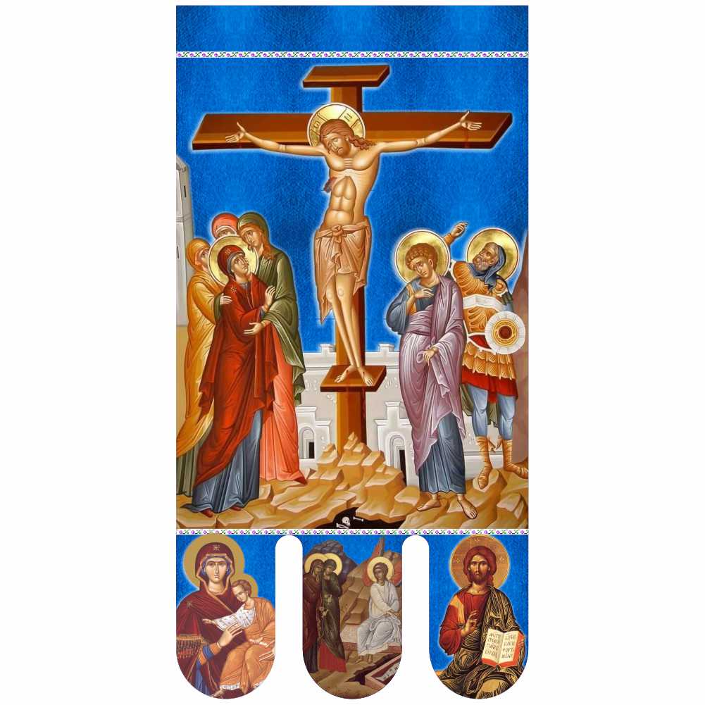 Steag bisericesc (prapor liturgic) Răstignirea Domnului - Învierea Domnului PRLI-RSIN-A