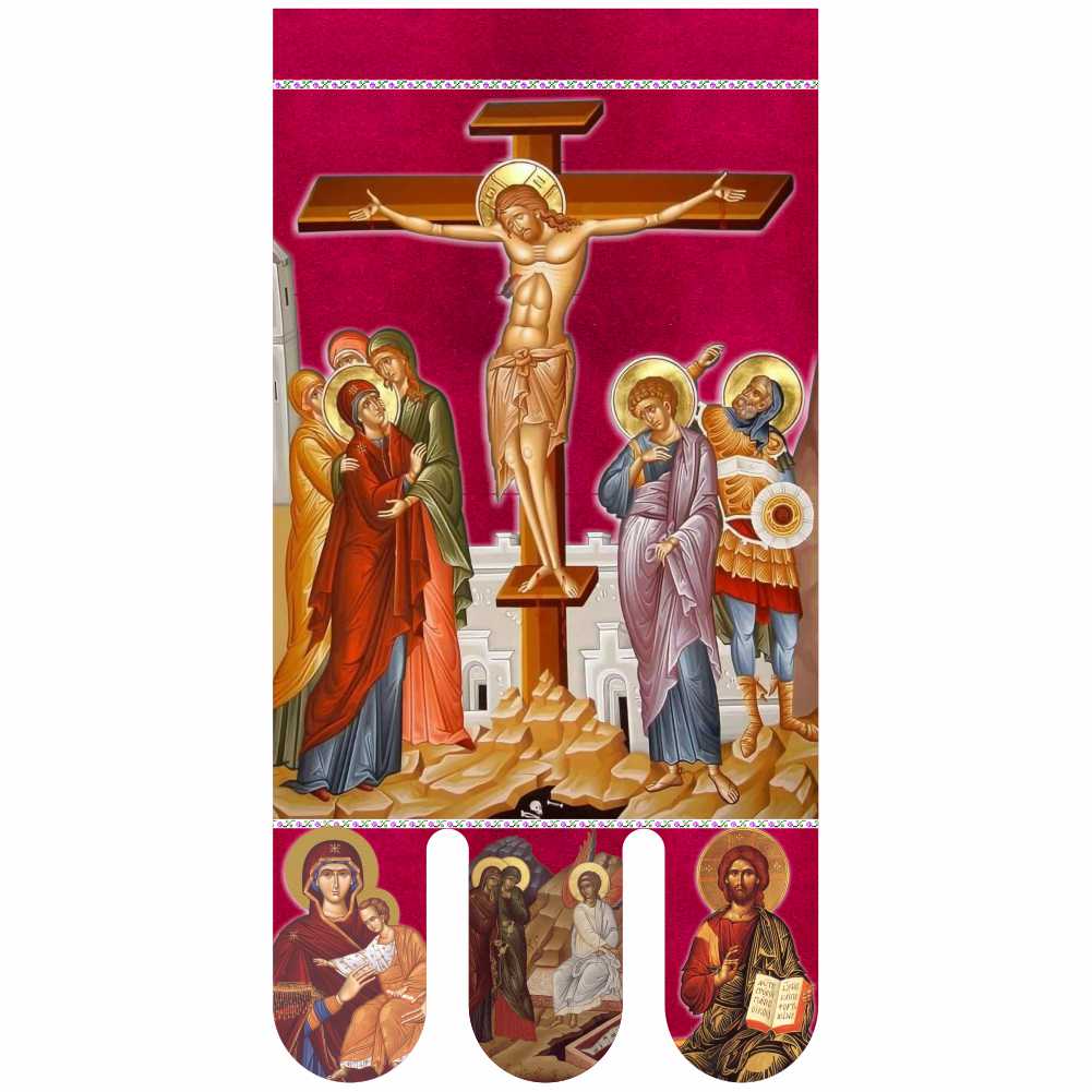 Steag bisericesc (prapor liturgic) Răstignirea Domnului - Învierea Domnului PRLI-RSIN-R