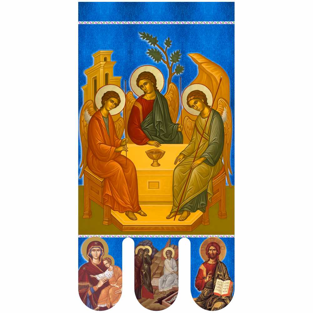 Steag bisericesc (prapor liturgic) Sfânta Treime - Învierea Domnului PRLI-SFTIN-A
