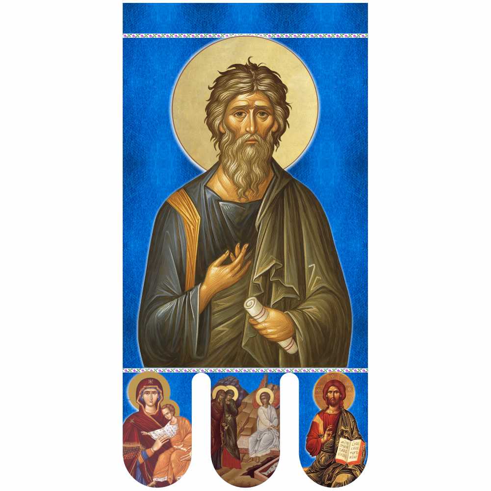 Steag bisericesc (prapor liturgic) Sfântul Andrei - Învierea Domnului PRLI-SFAIN-A