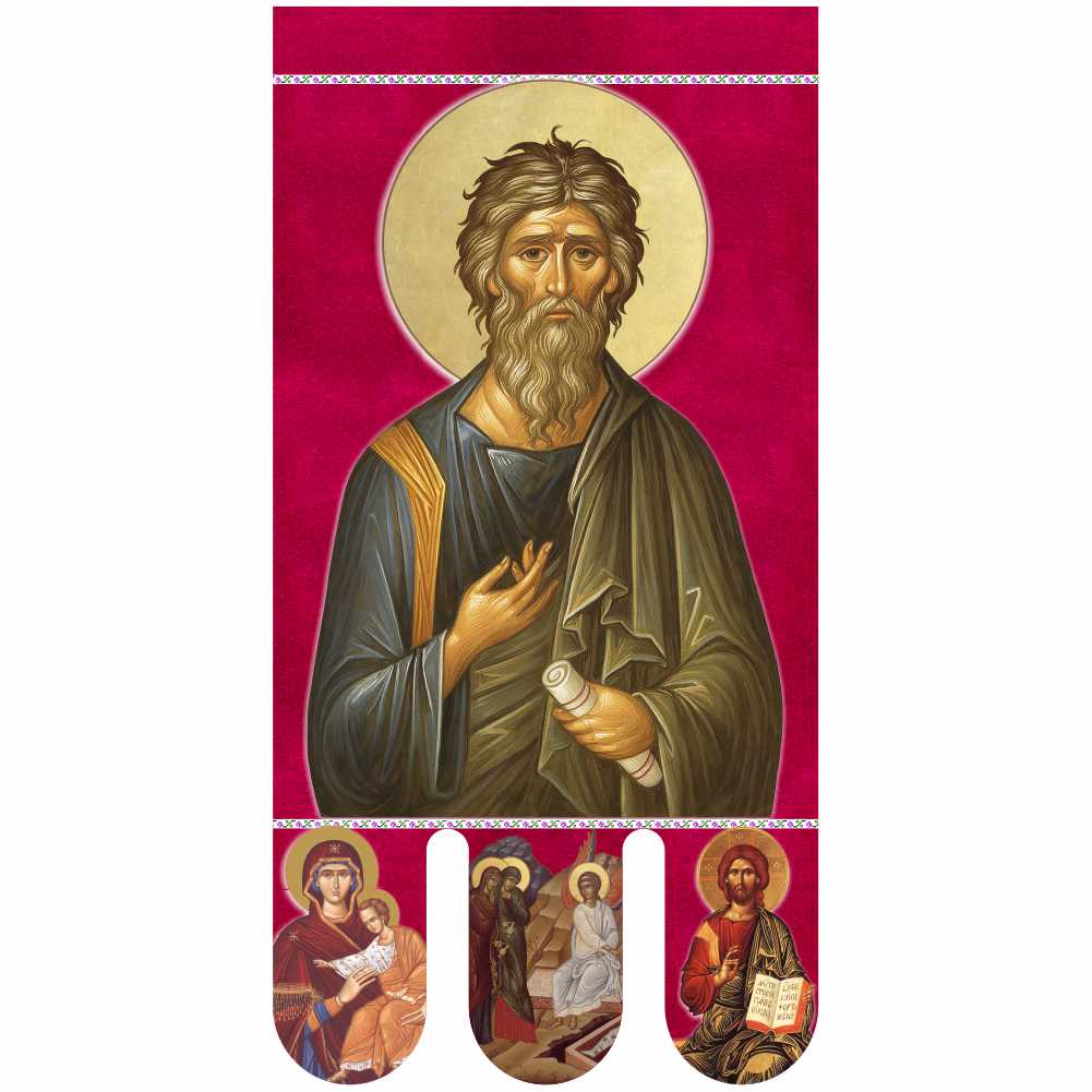 Steag bisericesc (prapor liturgic) Sfântul Andrei - Învierea Domnului PRLI-SFAIN-R