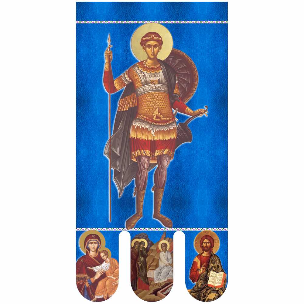 Steag bisericesc (prapor liturgic) Sfântul Dumitru - Învierea Domnului PRLI-SFDIN-A