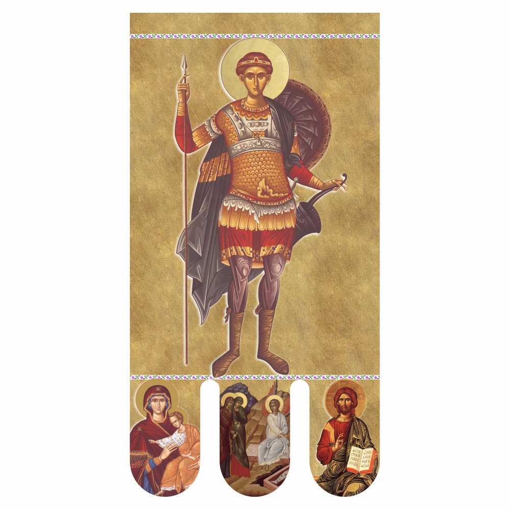 Steag bisericesc (prapor liturgic) Sfântul Dumitru - Învierea Domnului PRLI-SFDIN