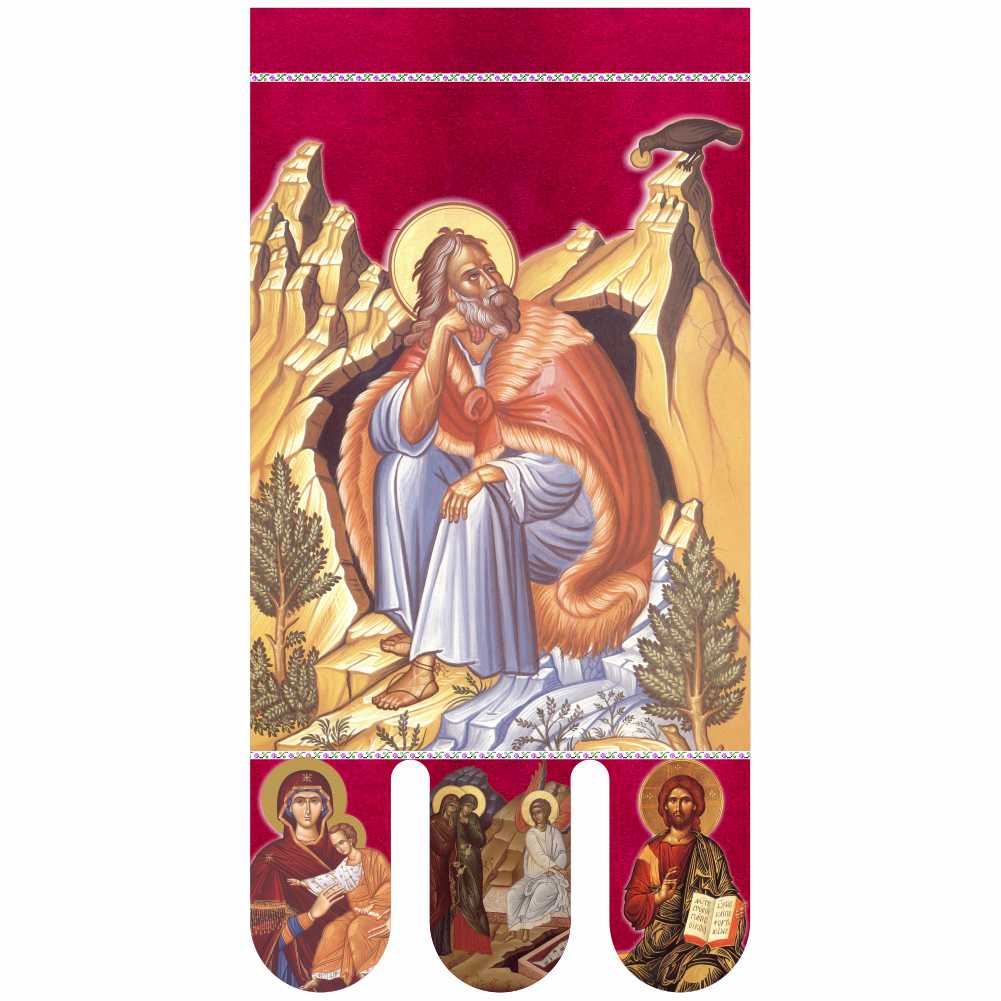 Steag bisericesc (prapor liturgic) Sfântul Ilie - Învierea Domnului PRLI-SFIIN-R