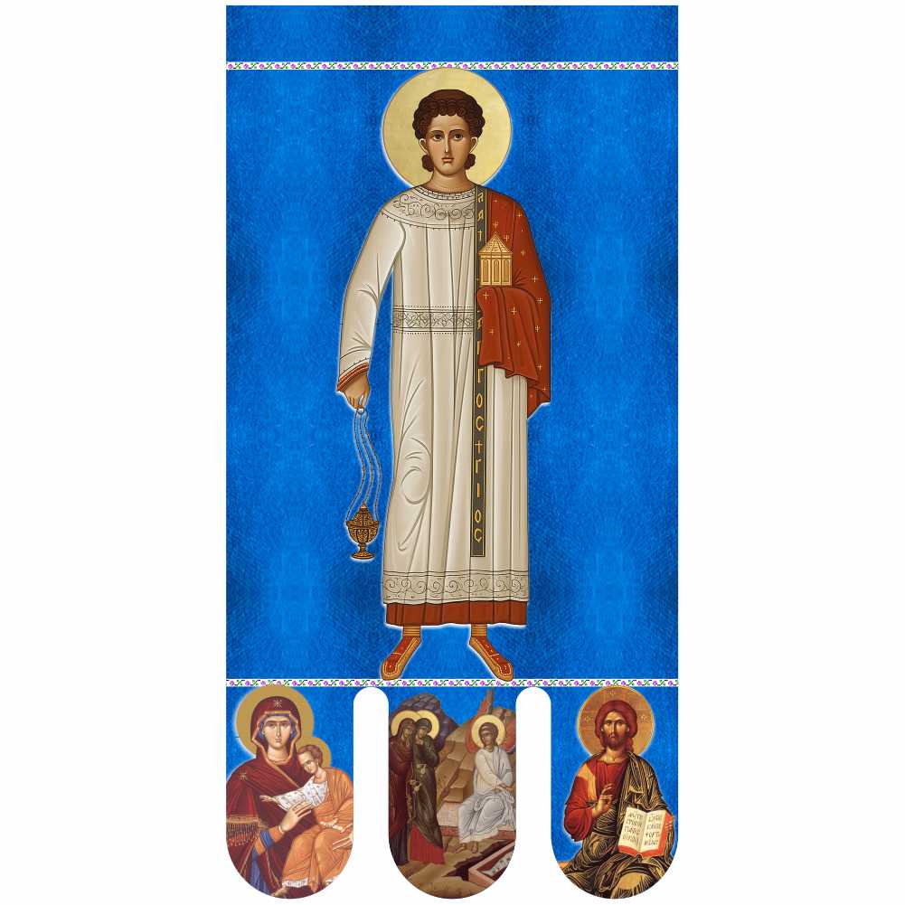 Steag bisericesc (prapor liturgic) Sfăntul Ștefan - Învierea Domnului PRLI-SFSIN-A