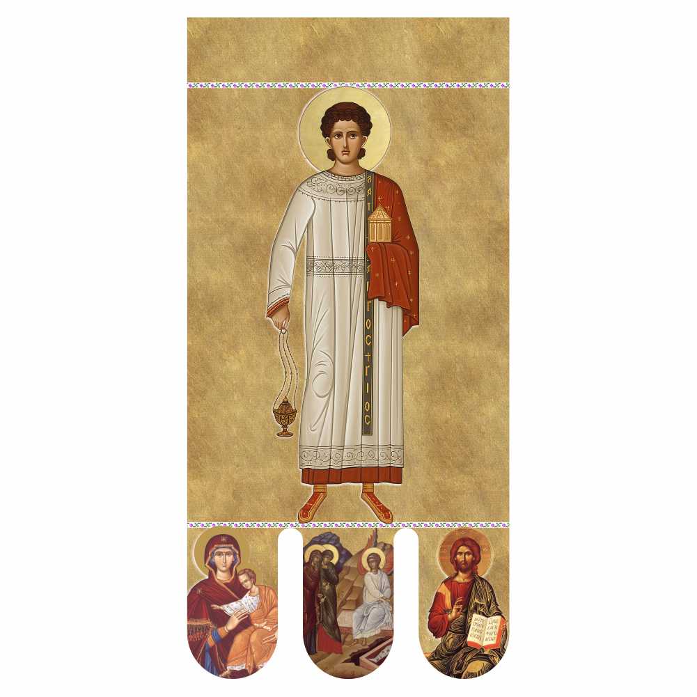 Steag bisericesc (prapor liturgic) Sfăntul Ștefan - Învierea Domnului PRLI-SFSIN
