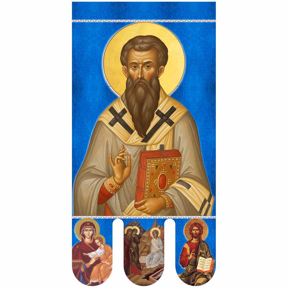 Steag bisericesc (prapor liturgic) Sfăntul Vasile - Învierea Domnului PRLI-SFVIN-A
