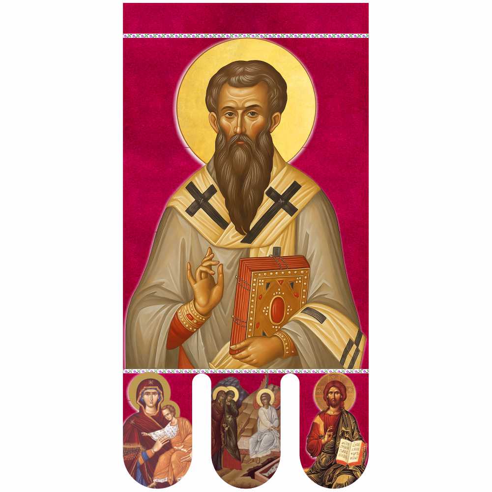 Steag bisericesc (prapor liturgic) Sfăntul Vasile - Învierea Domnului PRLI-SFVIN-R