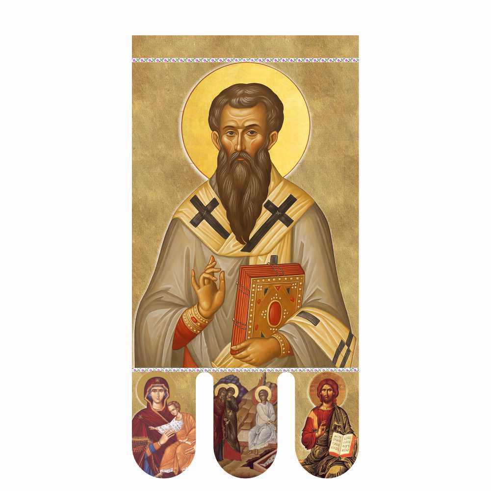Steag bisericesc (prapor liturgic) Sfăntul Vasile - Învierea Domnului PRLI-SFVIN